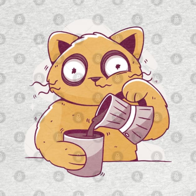 Cat drinking coffee by Digital-Zoo